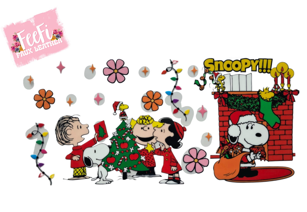 Snoopy Christmas UV DTF Cup Wrap – Easy Cup Wrap for Tumblers & Projects FeeFiFauxLeather