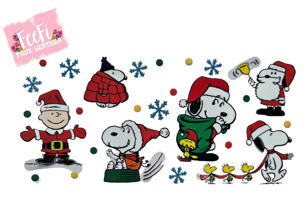 Snoopy Christmas UV DTF Cup Wrap – Easy Cup Wrap for Tumblers & Projects FeeFiFauxLeather