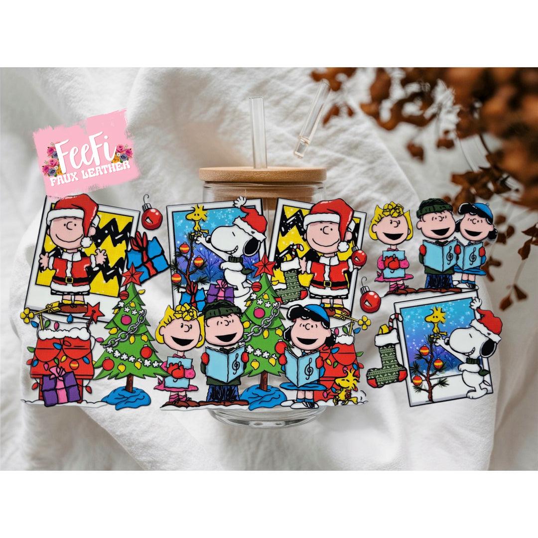Snoopy Christmas UV DTF Cup Wrap – Easy Cup Wrap for Tumblers & Projects FeeFiFauxLeather