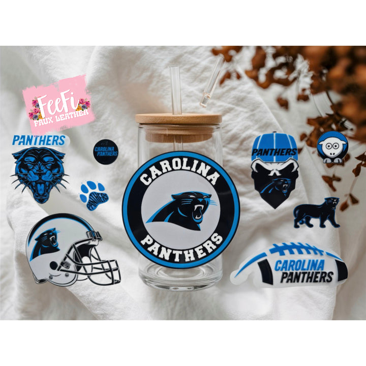 Panthers Football UV DTF Cup Wrap – Easy Cup Wrap for Tumblers & Projects FeeFiFauxLeather
