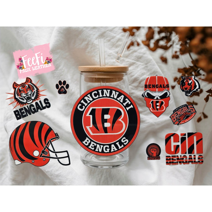Bengals Football UV DTF Cup Wrap – Easy Cup Wrap for Tumblers & Projects FeeFiFauxLeather