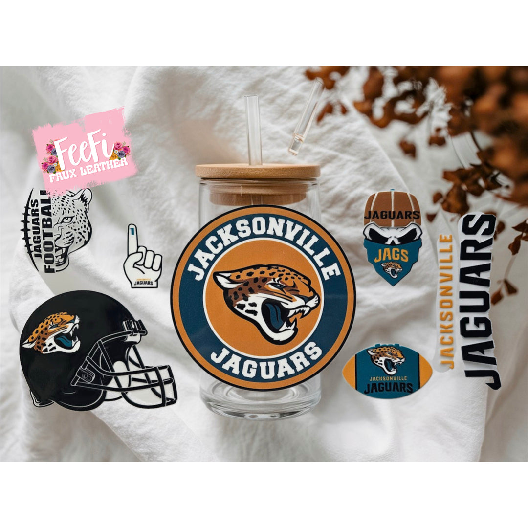 Jaguars Football UV DTF Cup Wrap – Easy Cup Wrap for Tumblers & Projects FeeFiFauxLeather