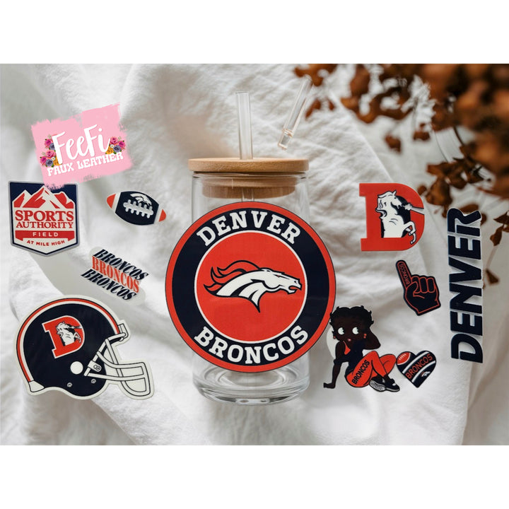 Broncos Football UV DTF Cup Wrap – Easy Cup Wrap for Tumblers & Projects FeeFiFauxLeather