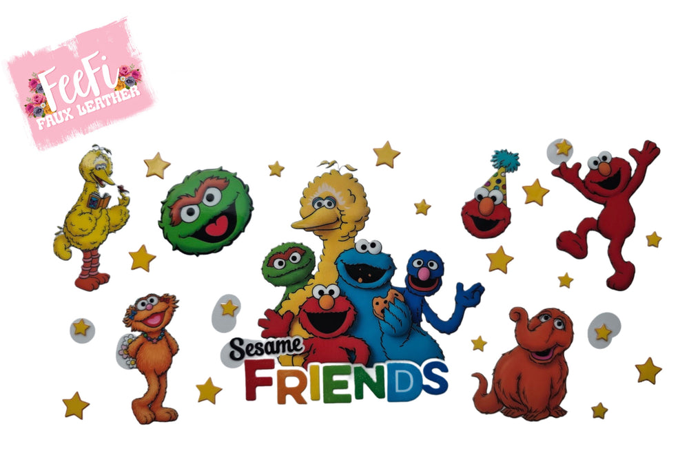 Sesame Street UV DTF Cup Wrap – Easy Cup Wrap for Tumblers & Projects FeeFiFauxLeather