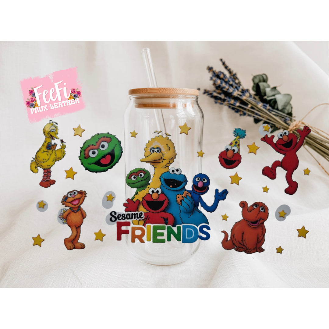Sesame Street UV DTF Cup Wrap – Easy Cup Wrap for Tumblers & Projects FeeFiFauxLeather
