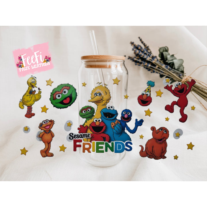 Sesame Street UV DTF Cup Wrap – Easy Cup Wrap for Tumblers & Projects FeeFiFauxLeather