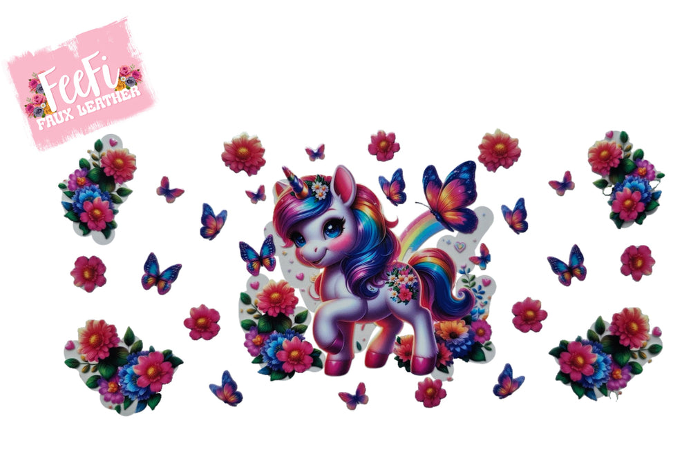 Unicorn UV DTF Cup Wrap – Easy Cup Wrap for Tumblers & Projects FeeFiFauxLeather