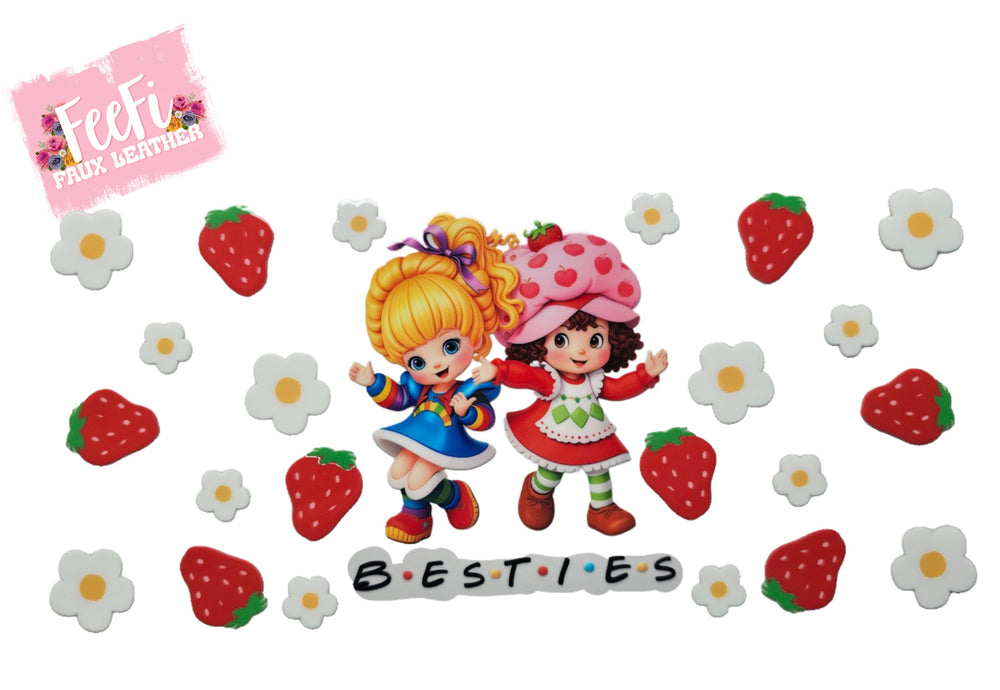 Strawberry Shortcake and Rainbow Brite UV DTF Cup Wrap – Easy Cup Wrap for Tumblers & Projects FeeFiFauxLeather