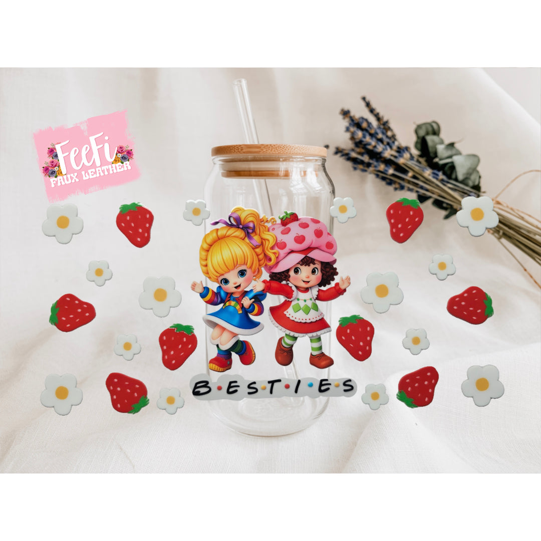 Strawberry Shortcake and Rainbow Brite UV DTF Cup Wrap – Easy Cup Wrap for Tumblers & Projects FeeFiFauxLeather