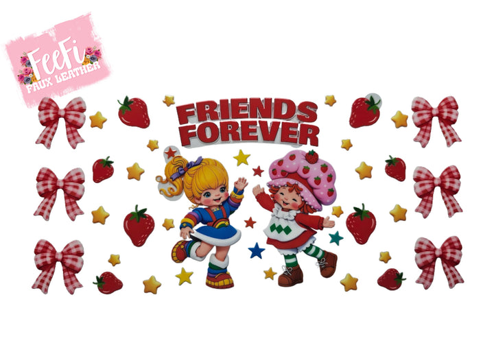 Strawberry Shortcake and Rainbow Brite UV DTF Cup Wrap – Easy Cup Wrap for Tumblers & Projects FeeFiFauxLeather