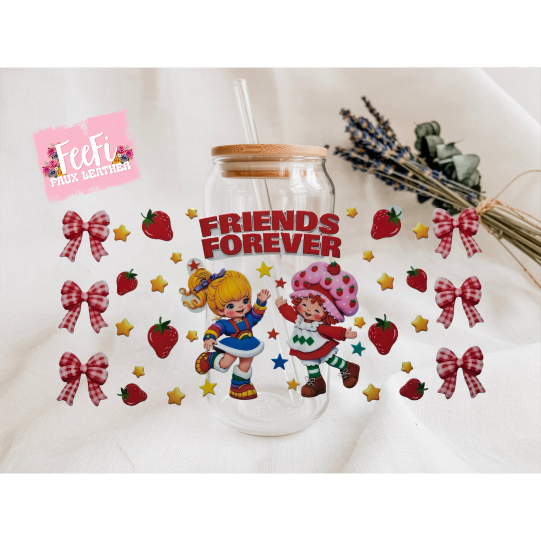 Strawberry Shortcake and Rainbow Brite UV DTF Cup Wrap – Easy Cup Wrap for Tumblers & Projects FeeFiFauxLeather