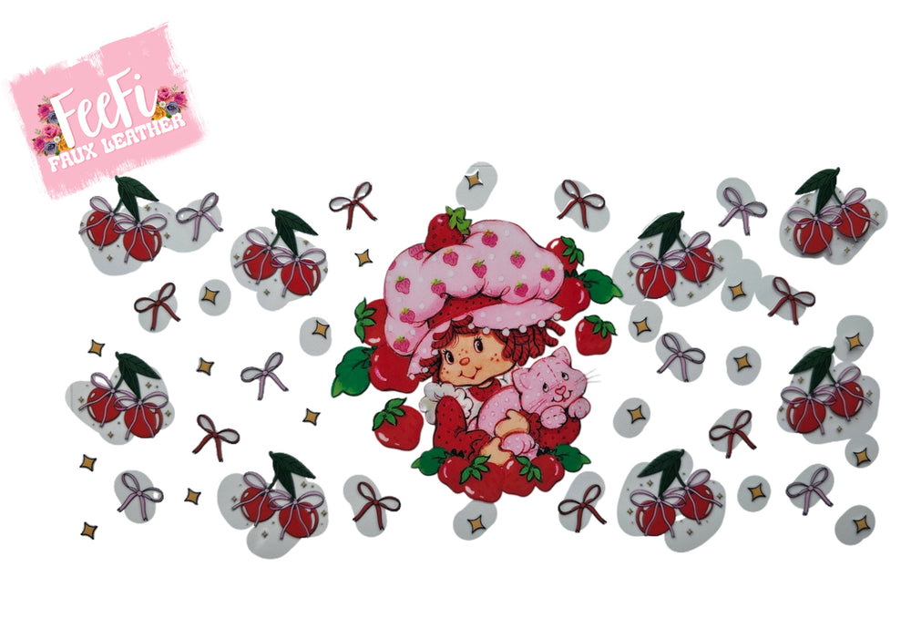 Strawberry ShortcakeUV DTF Cup Wrap – Easy Cup Wrap for Tumblers & Projects FeeFiFauxLeather