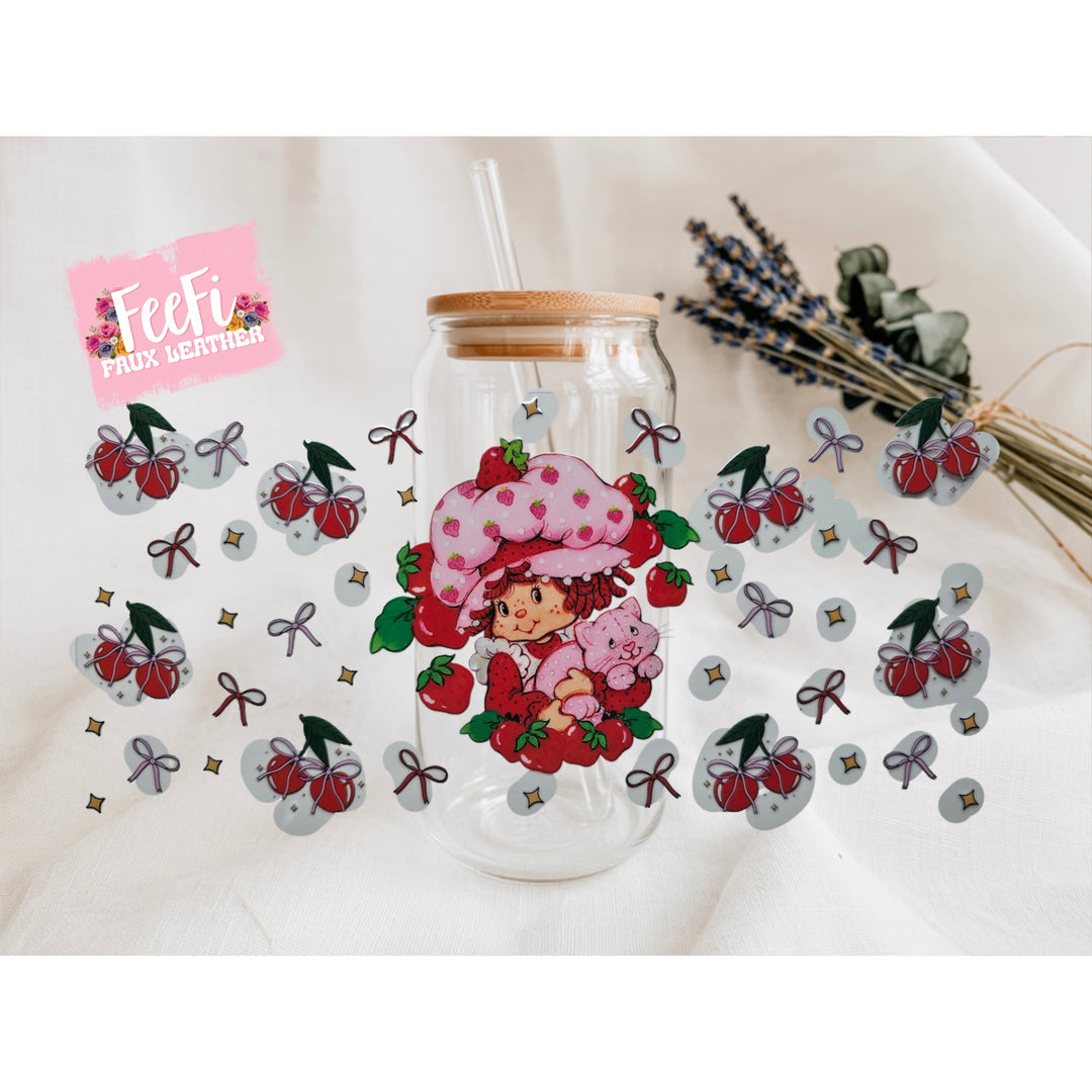 Strawberry ShortcakeUV DTF Cup Wrap – Easy Cup Wrap for Tumblers & Projects FeeFiFauxLeather