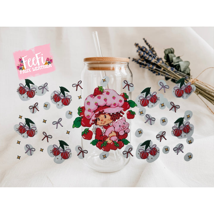Strawberry ShortcakeUV DTF Cup Wrap – Easy Cup Wrap for Tumblers & Projects FeeFiFauxLeather