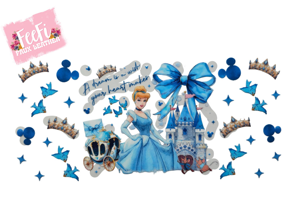 Princess UV DTF Cup Wrap – Easy Cup Wrap for Tumblers & Projects FeeFiFauxLeather