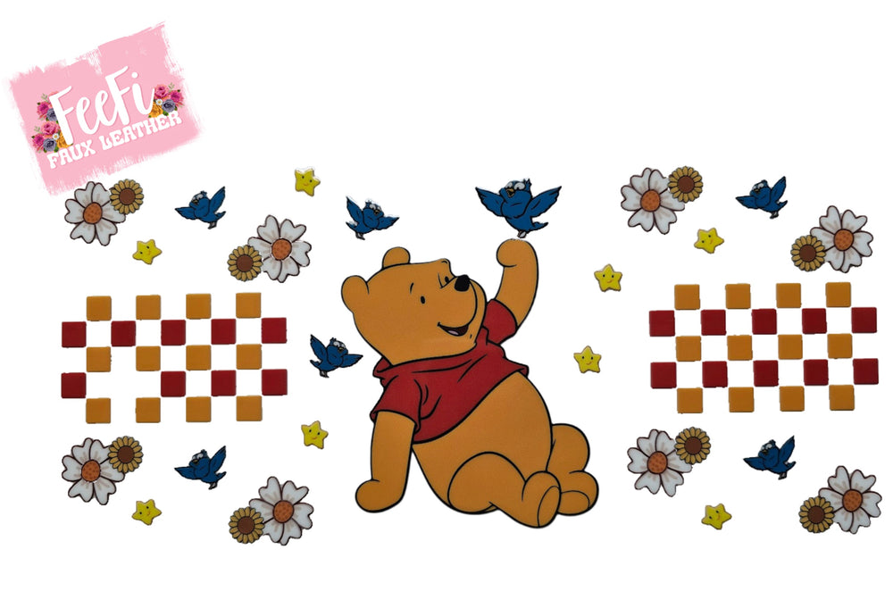 Pooh Bear UV DTF Cup Wrap – Easy Cup Wrap for Tumblers & Projects FeeFiFauxLeather
