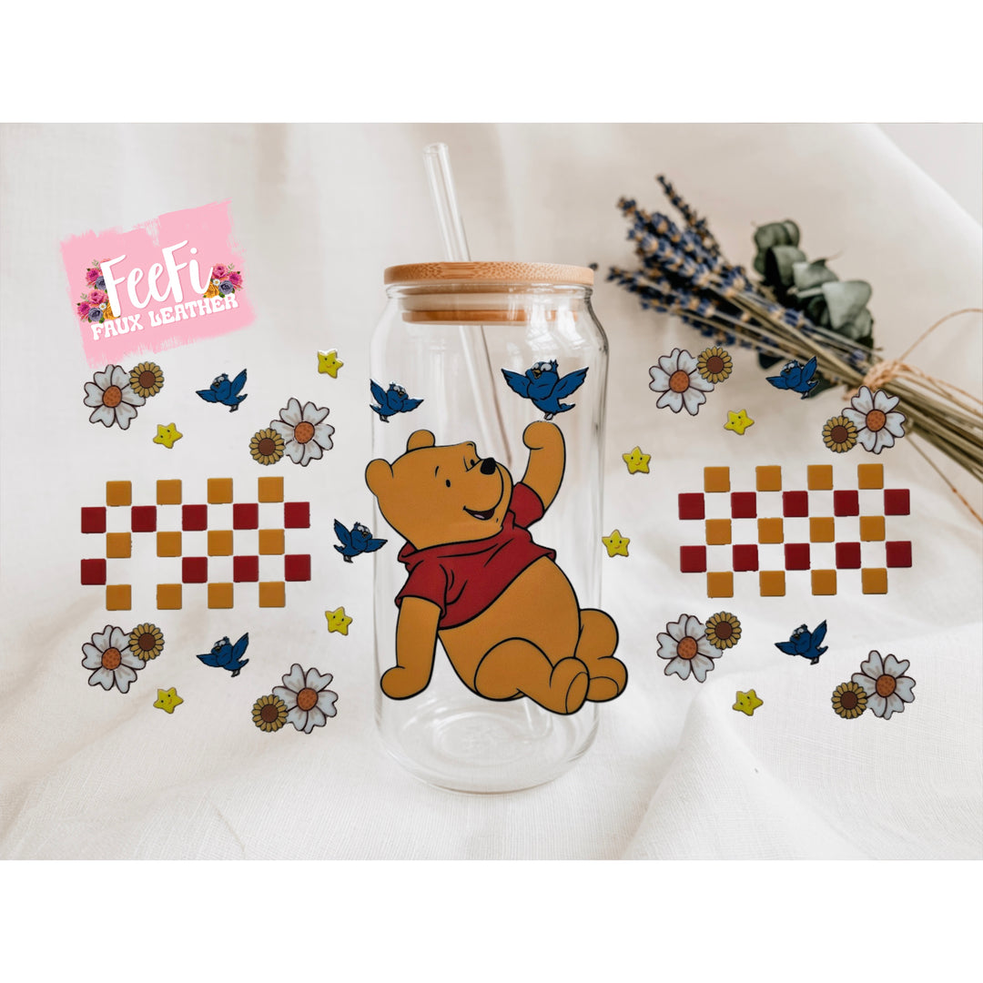 Pooh Bear UV DTF Cup Wrap – Easy Cup Wrap for Tumblers & Projects FeeFiFauxLeather