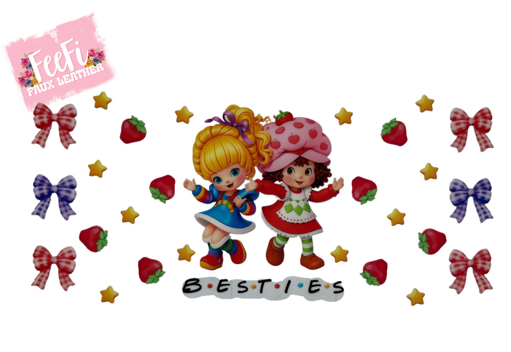 Strawberry Shortcake and Rainbow Brite UV DTF Cup Wrap – Easy Cup Wrap for Tumblers & Projects FeeFiFauxLeather