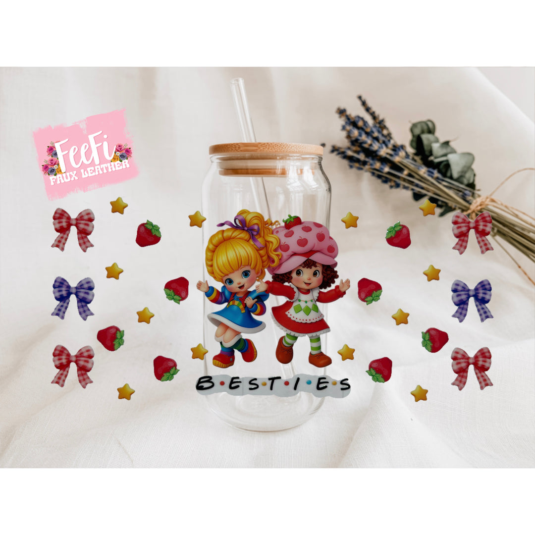 Strawberry Shortcake and Rainbow Brite UV DTF Cup Wrap – Easy Cup Wrap for Tumblers & Projects FeeFiFauxLeather