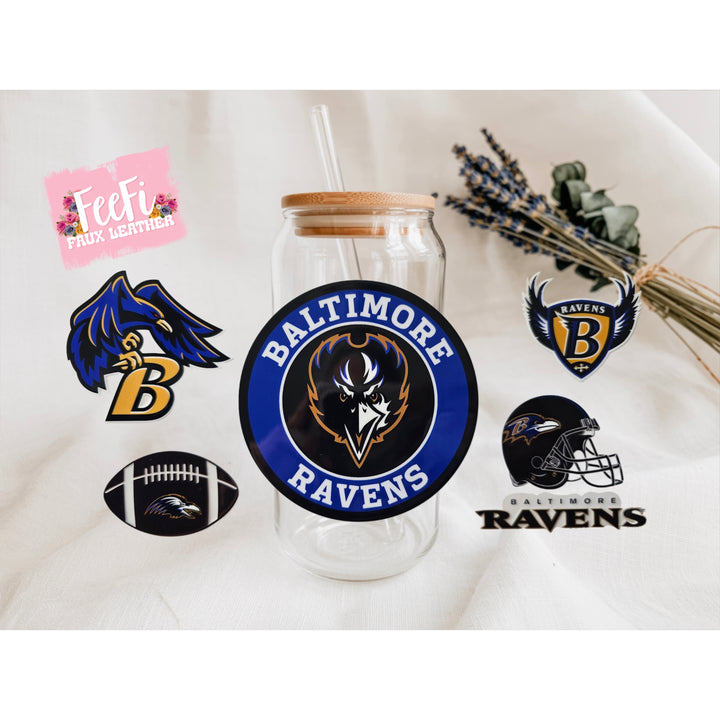 Ravens Football UV DTF Cup Wrap – Easy Cup Wrap for Tumblers & Projects FeeFiFauxLeather