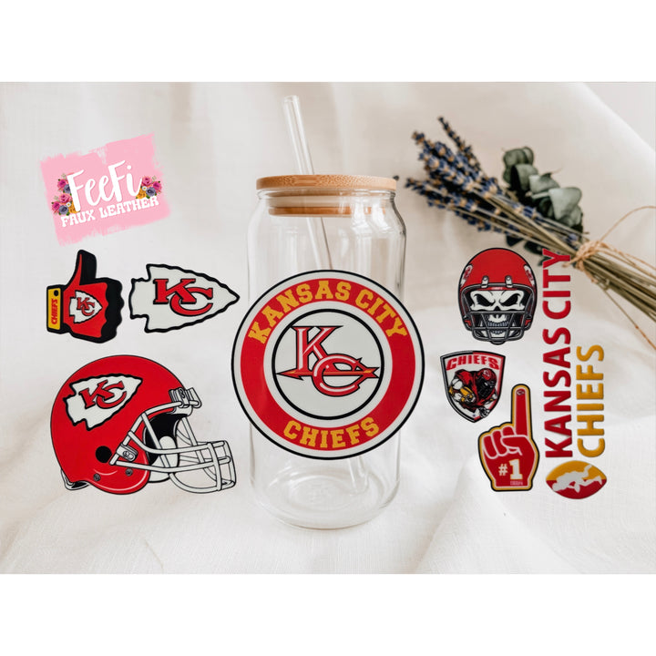 Chiefs Football UV DTF Cup Wrap – Easy Cup Wrap for Tumblers & Projects FeeFiFauxLeather