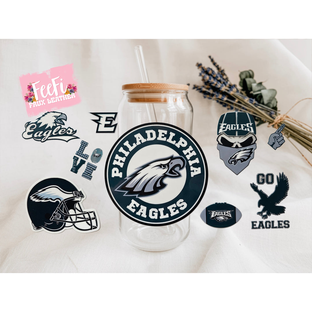 Eagles Football UV DTF Cup Wrap – Easy Cup Wrap for Tumblers & Projects FeeFiFauxLeather