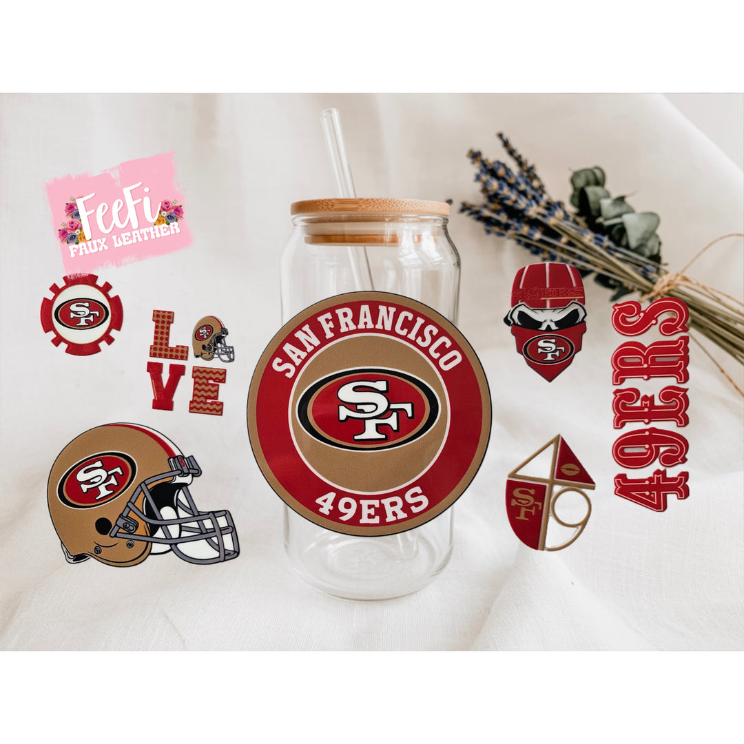 Football UV DTF Cup Wrap – Easy Cup Wrap for Tumblers & Projects FeeFiFauxLeather
