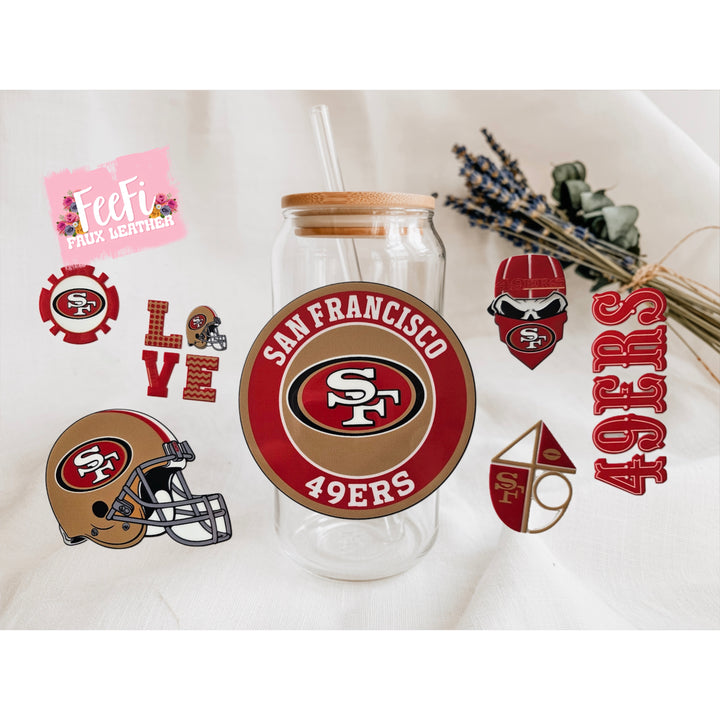 Football UV DTF Cup Wrap – Easy Cup Wrap for Tumblers & Projects FeeFiFauxLeather