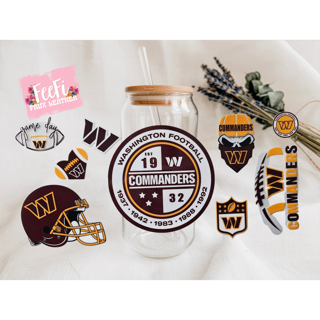 Football UV DTF Cup Wrap – Easy Cup Wrap for Tumblers & Projects FeeFiFauxLeather