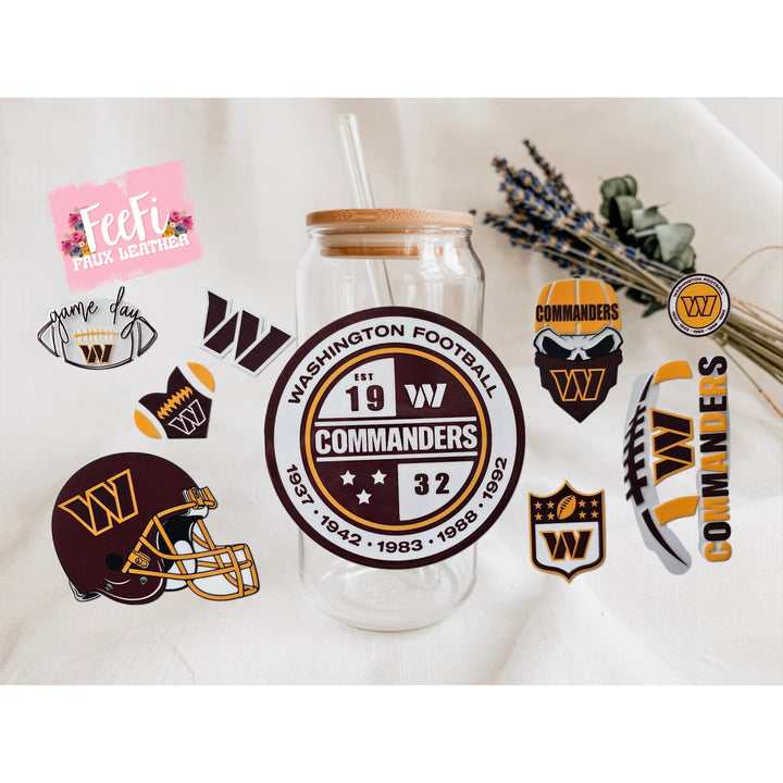 Football UV DTF Cup Wrap – Easy Cup Wrap for Tumblers & Projects FeeFiFauxLeather