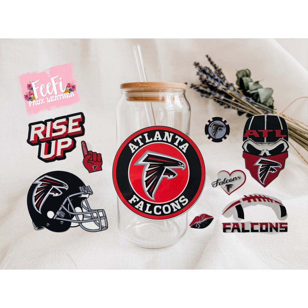 Falcons Football UV DTF Cup Wrap – Easy Cup Wrap for Tumblers & Projects FeeFiFauxLeather