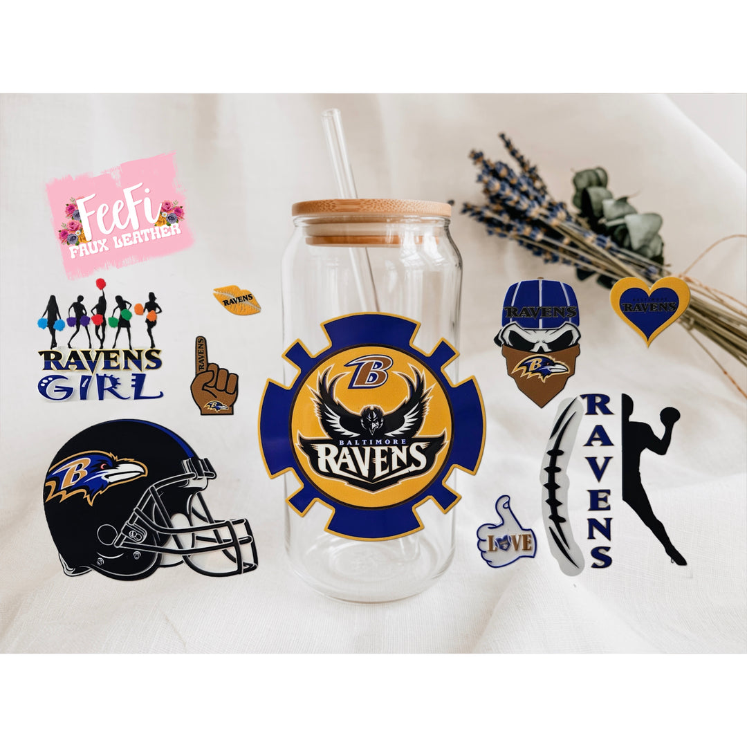 Ravens Football UV DTF Cup Wrap – Easy Cup Wrap for Tumblers & Projects FeeFiFauxLeather