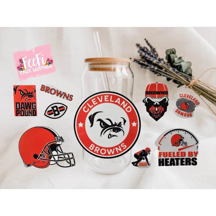 Browns Football UV DTF Cup Wrap – Easy Cup Wrap for Tumblers & Projects FeeFiFauxLeather