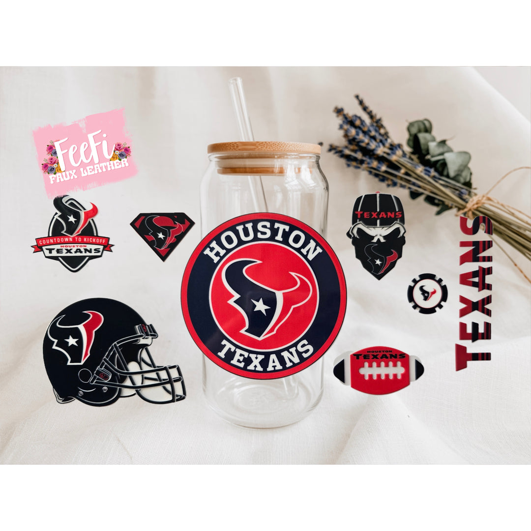 Texans Football UV DTF Cup Wrap – Easy Cup Wrap for Tumblers & Projects FeeFiFauxLeather