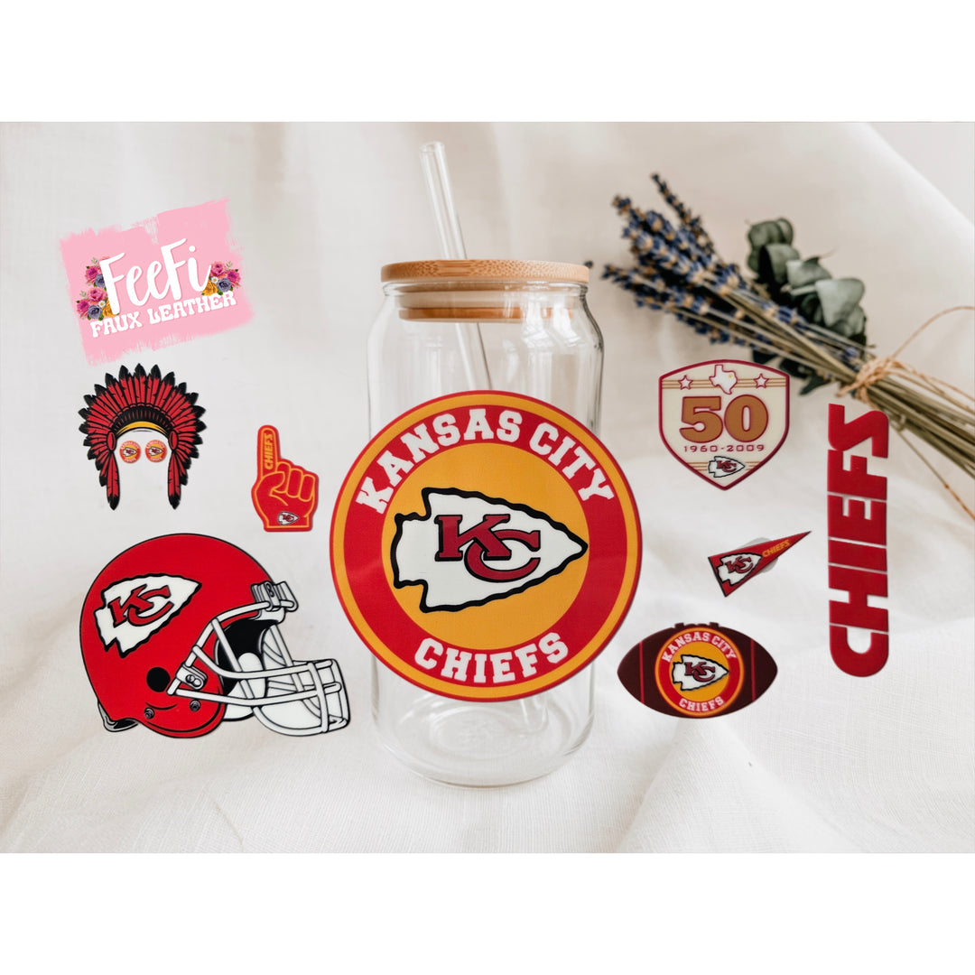 Chiefs Football UV DTF Cup Wrap – Easy Cup Wrap for Tumblers & Projects FeeFiFauxLeather