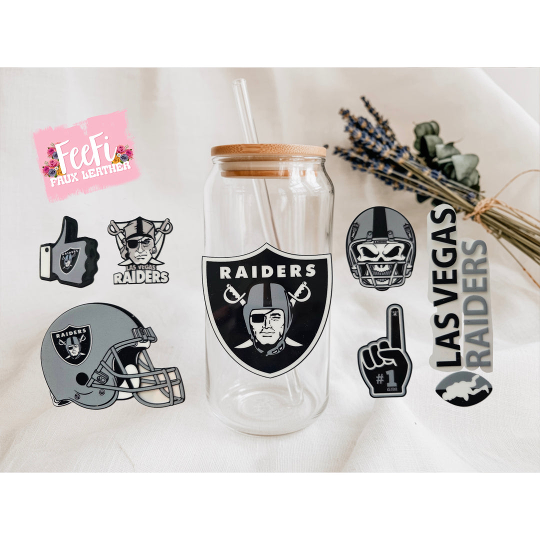 Raiders Football UV DTF Cup Wrap – Easy Cup Wrap for Tumblers & Projects FeeFiFauxLeather