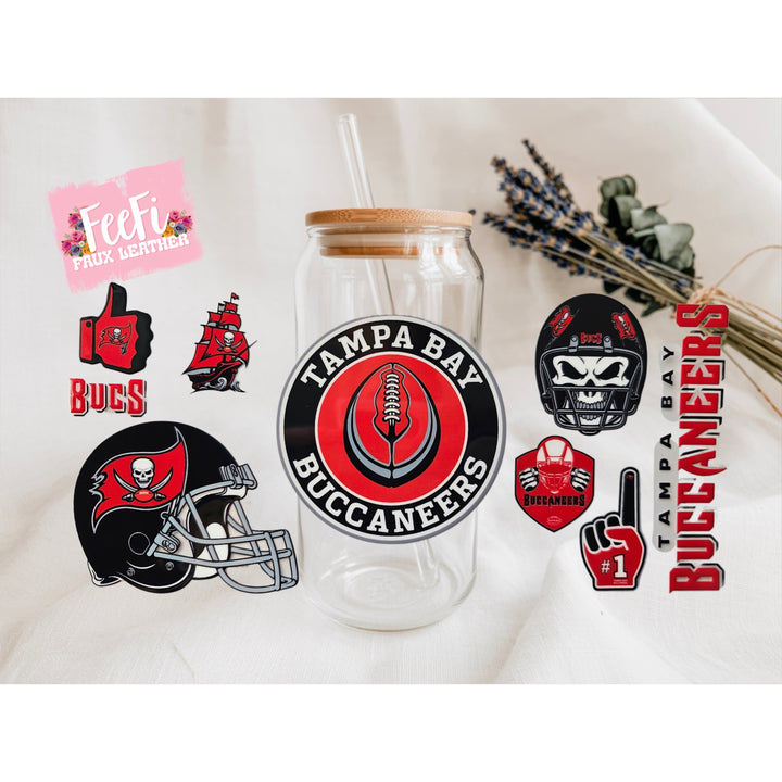Buccaneers Football UV DTF Cup Wrap – Easy Cup Wrap for Tumblers & Projects FeeFiFauxLeather