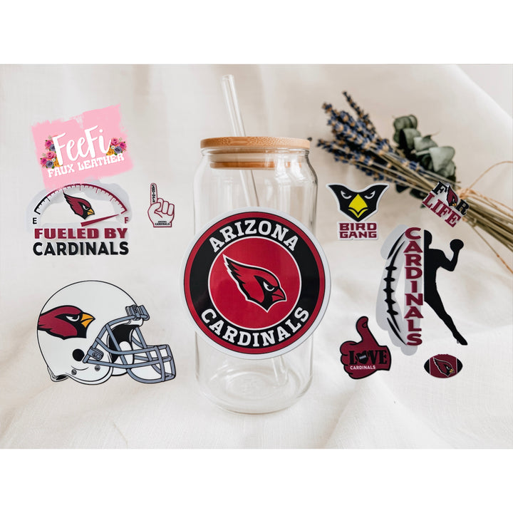 Cardinals Football UV DTF Cup Wrap – Easy Cup Wrap for Tumblers & Projects FeeFiFauxLeather