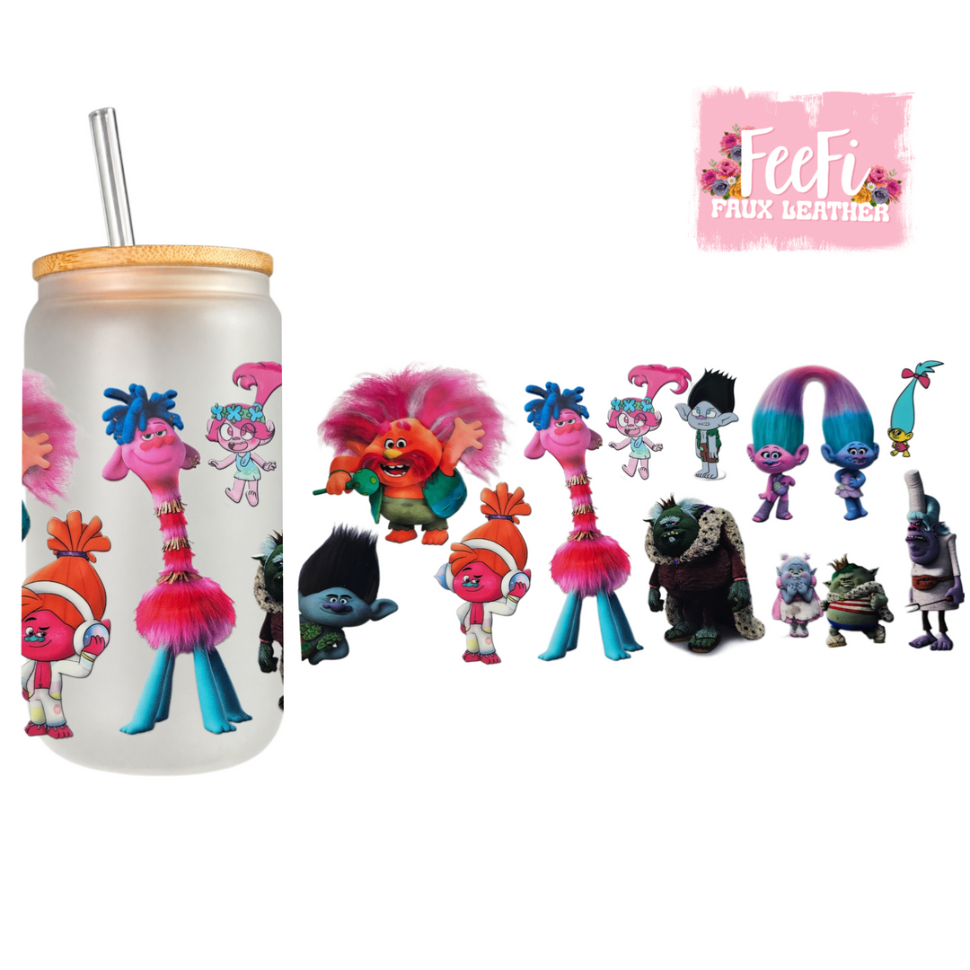 Trolls UV DTF Cup Wrap – Easy Cup Wrap for Tumblers & Projects FeeFiFauxLeather