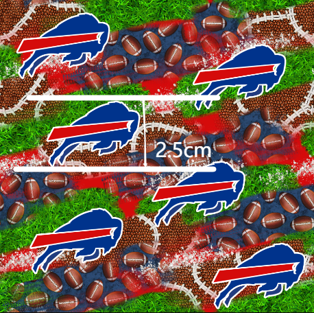 Buffalo Bills Football Printed Smooth Faux Leather Sheet FeeFiFauxLeather
