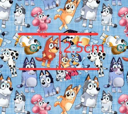 Blue Dog Printed Faux Leather Sheet FeeFiFauxLeather