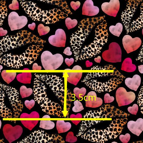 Hearts Valentine Printed Litchi Faux Leather FeeFiFauxLeather