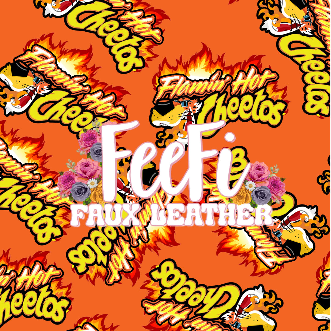 Cheetos Printed Faux Leather Sheet FeeFiFauxLeather