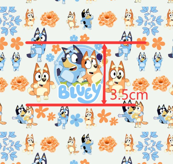 Blue Dog Printed Faux Leather FeeFiFauxLeather