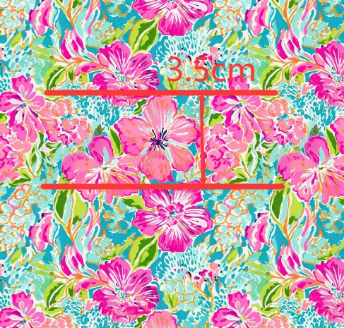 Flowers Hydrangea Floral Printed Fabric FeeFiFauxLeather