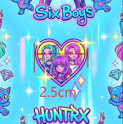 K-Pop Huntrx Printed Fabric FeeFiFauxLeather