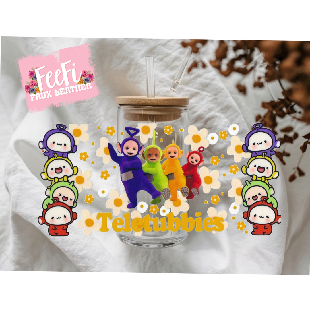 Teletubbies UV DTF Cup Wrap – Easy Cup Wrap for Tumblers & Projects FeeFiFauxLeather