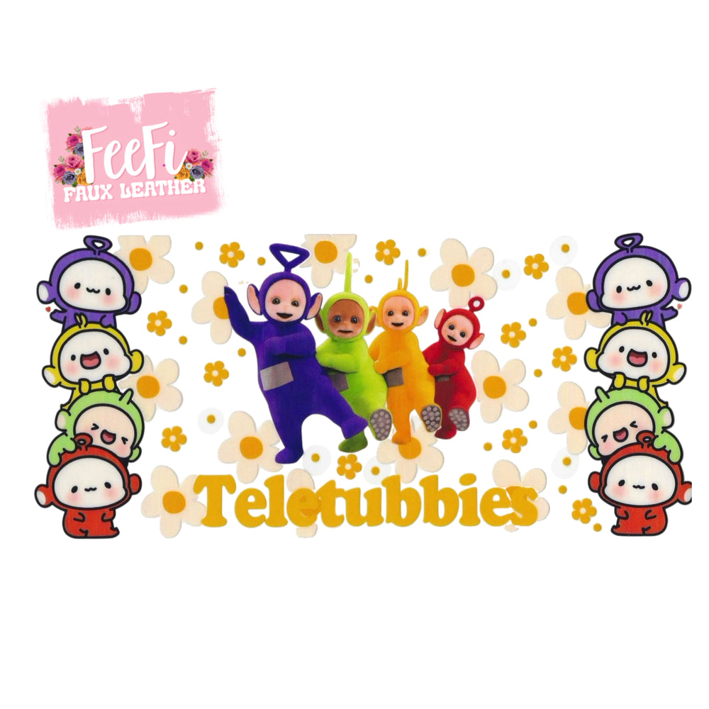 Teletubbies UV DTF Cup Wrap – Easy Cup Wrap for Tumblers & Projects FeeFiFauxLeather
