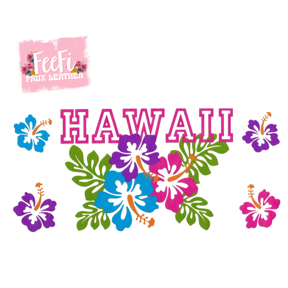Hawaii Flowers UV DTF Cup Wrap – Easy Cup Wrap for Tumblers & Projects FeeFiFauxLeather