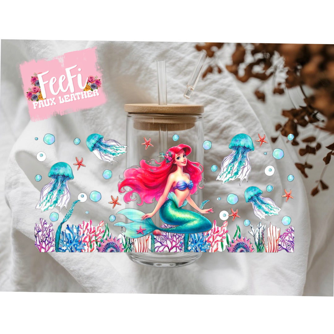 Mermaid UV DTF Cup Wrap – Easy Cup Wrap for Tumblers & Projects FeeFiFauxLeather